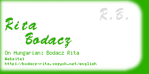 rita bodacz business card